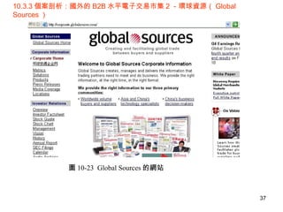 10.3.3 個案剖析：國外的 B2B 水平電子交易市集 2 －環球資源（ Global Sources ） 圖 10-23  Global Sources 的網站 