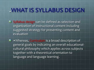 course and syllabus design | PPT