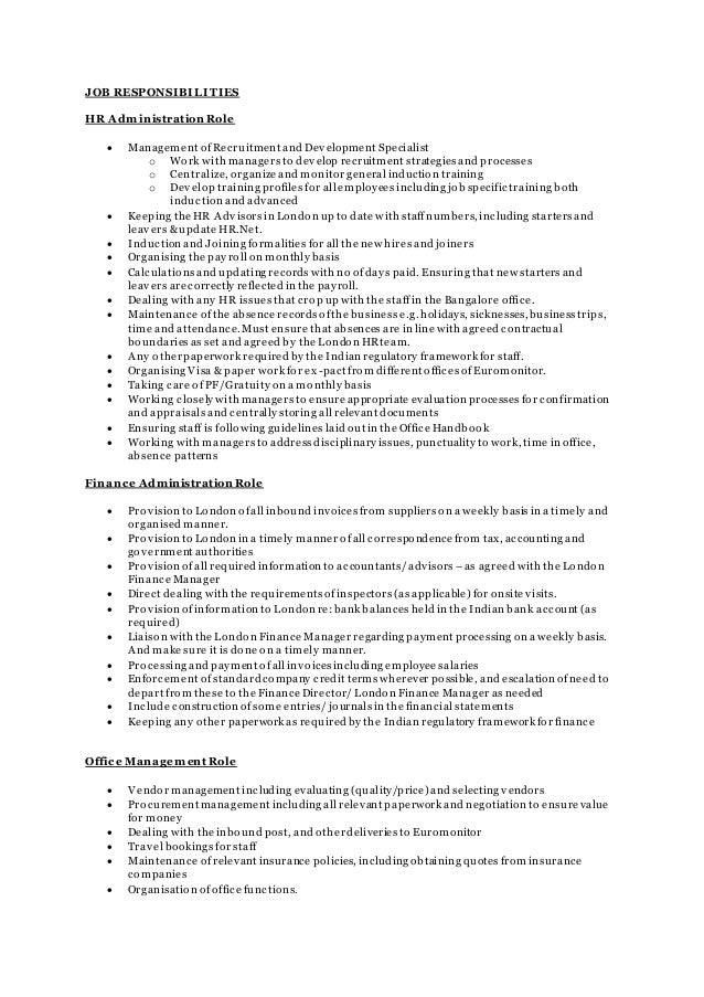 Finance And Hr Administrator Job Description / Free 10 Sample Financial Manager Job Description Templates In Pdf Ms Word - The human resources and finance administrative assistant reports to the vice president of human resources & professional development and perform a variety of front office, finance and human resources duties.