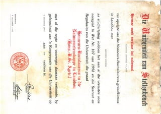 Albertus - Honneurs Certificate