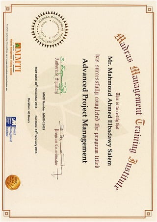 PMP certificate