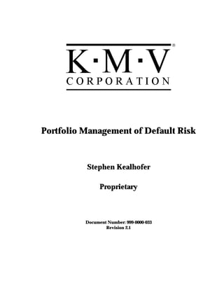 KMV model | PDF