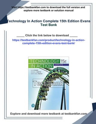 Technology In Action Complete 15th Edition Evans Test Bank | PDF