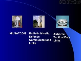 MILSATCOM Ballistic Missile Defense Communications Links Airborne Tactical Data Links NEARSON ENTERPRISE CORP. 