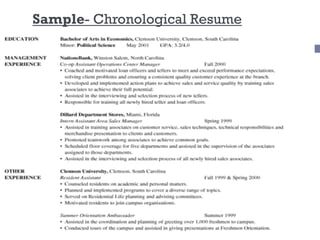 Sample- Chronological Resume
 