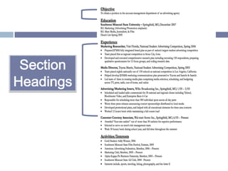 Section
Headings
 