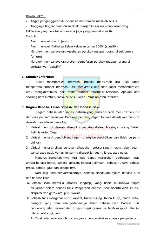 RPP BERKARAKTER BAHASA INDONESIA SMK KELAS X SEMESTER 1