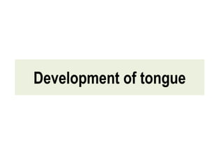 Development of tongue
 