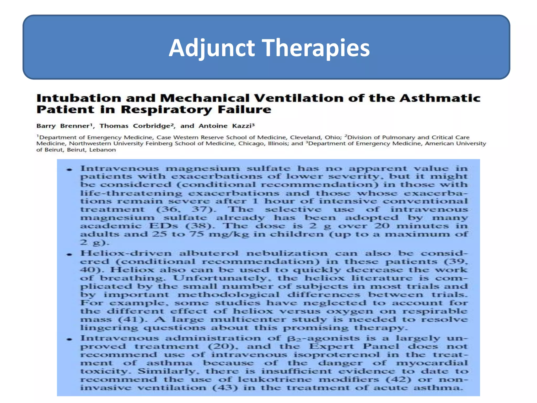 ER Management of Acute Asthma Attack | PPTX