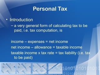 slides from personal tax