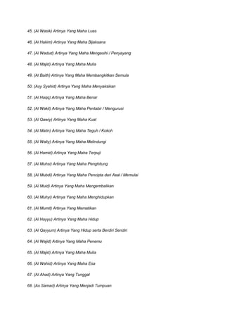 99 Asmaul Husna Dan Artinya