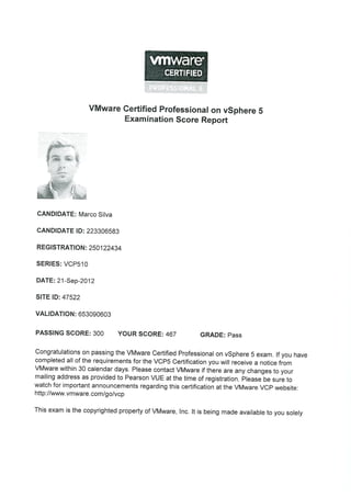 Certificado VMWare VCP510 - Rumos