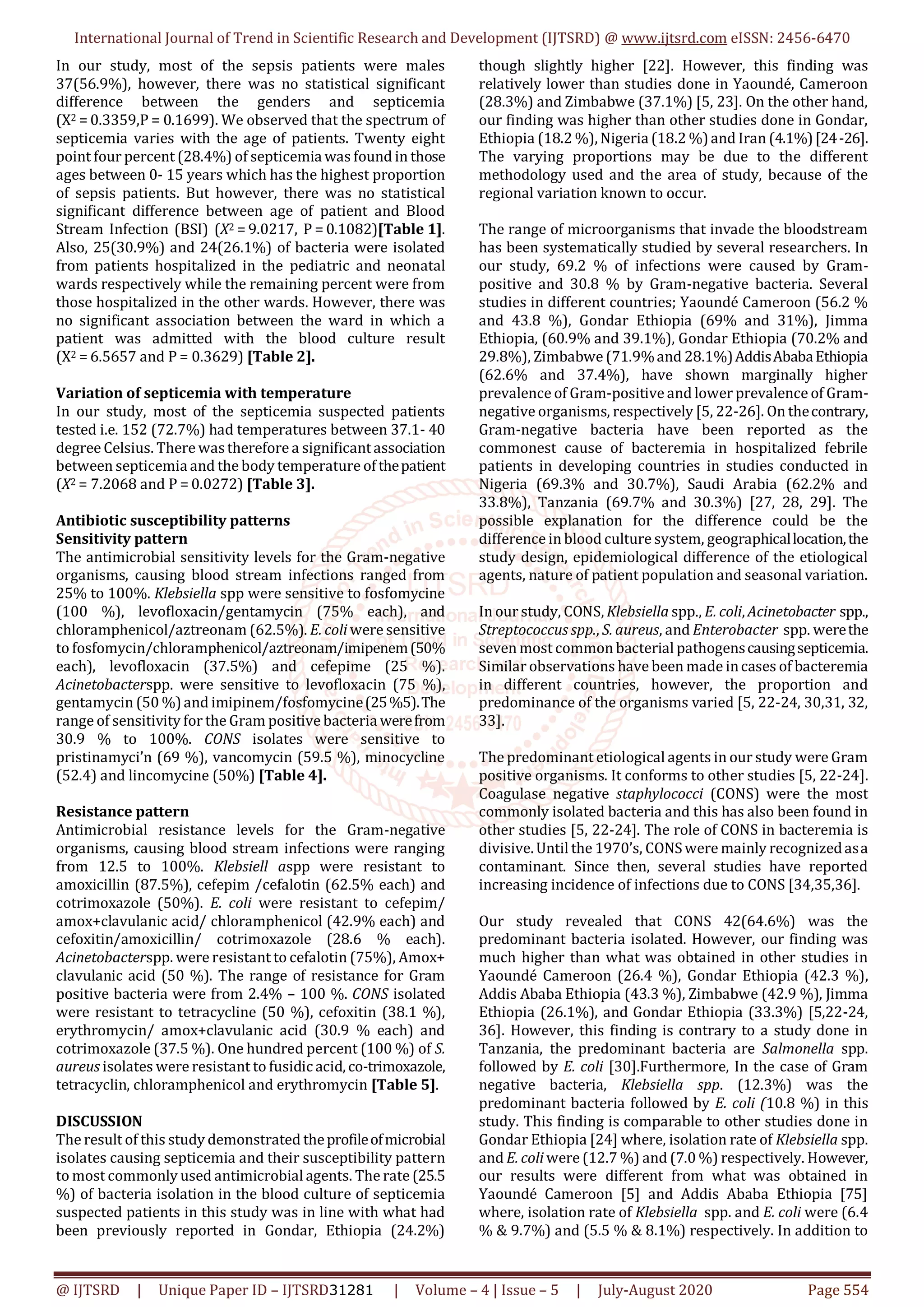 bacteriological profile and antimicrobial sensitivity pattern of blood ...