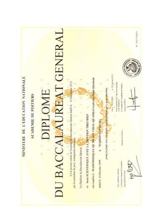 Baccalaureat grades and diploma