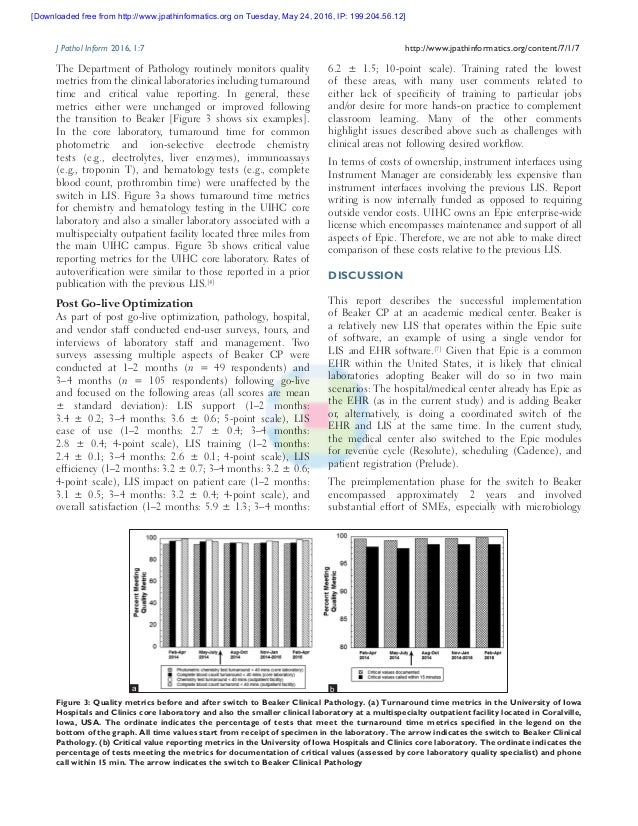 Implementation of Epic Beaker Clinical Pathology at an academic medic…
