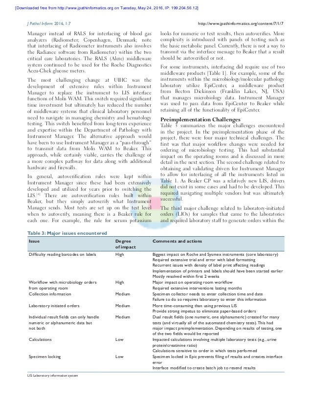 Implementation of Epic Beaker Clinical Pathology at an academic medic…