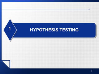 1
HYPOTHESIS TESTING
1
 