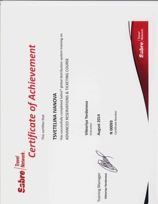 Certificate SABRE