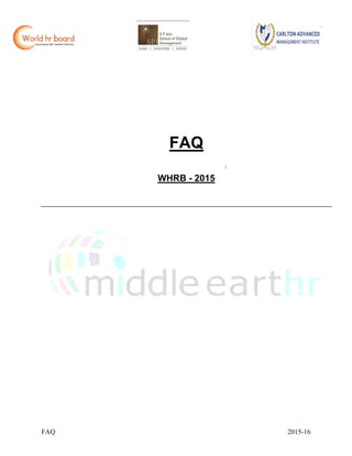 FAQ 2015-16
FAQ
WHRB - 2015
 