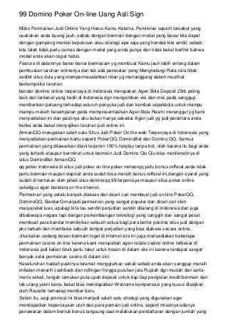 99 Domino Poker On-line Uang Asli Sign