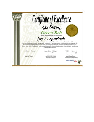 Spurlock Greenbelt Certificate