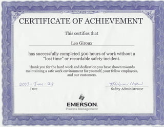 EMERSON 2003 SAFETY CERTIFICATE(1) (1) PDF Free Download EMERSON 2003 SAFETY CERTIFICATE(1) (1) PDF Free Download