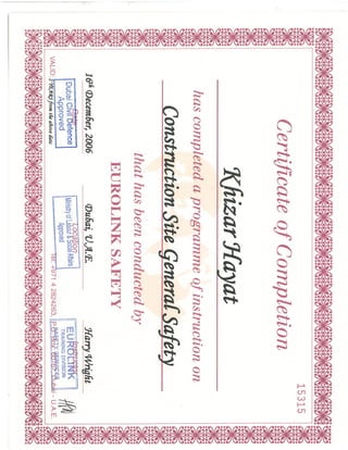 GENERAL SAFETY TRAINING CERTIFICATE