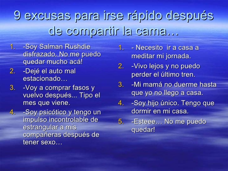 99 Excusas Para Los Hombres Diapositivas