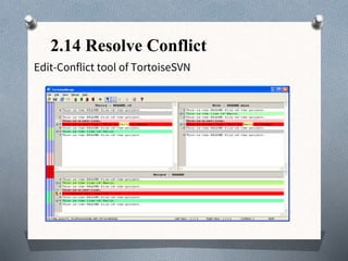 2.14 Resolve Conflict
Edit-Conflict tool of TortoiseSVN
 
