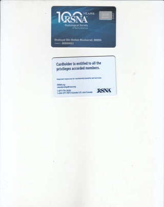 RSNA Membership Card