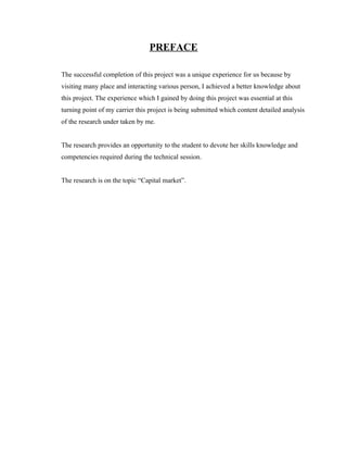 A PROJECT ON CAPITAL MARKET | PDF