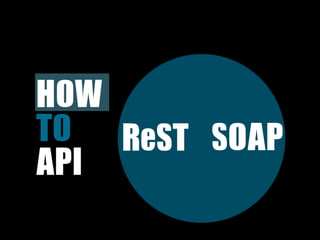 HOW	 
TO	  ReST SOAP
API
 