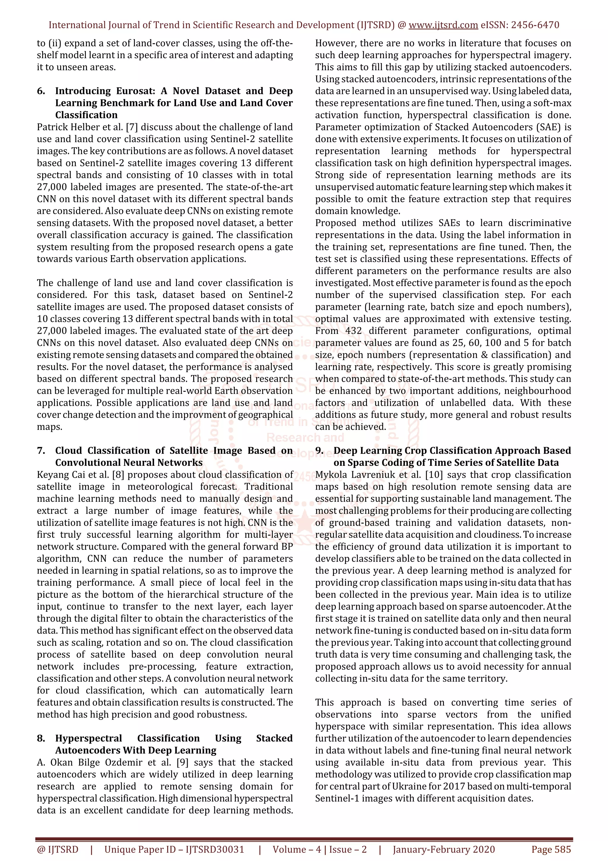 Satellite image classification with deep learning survey pdf