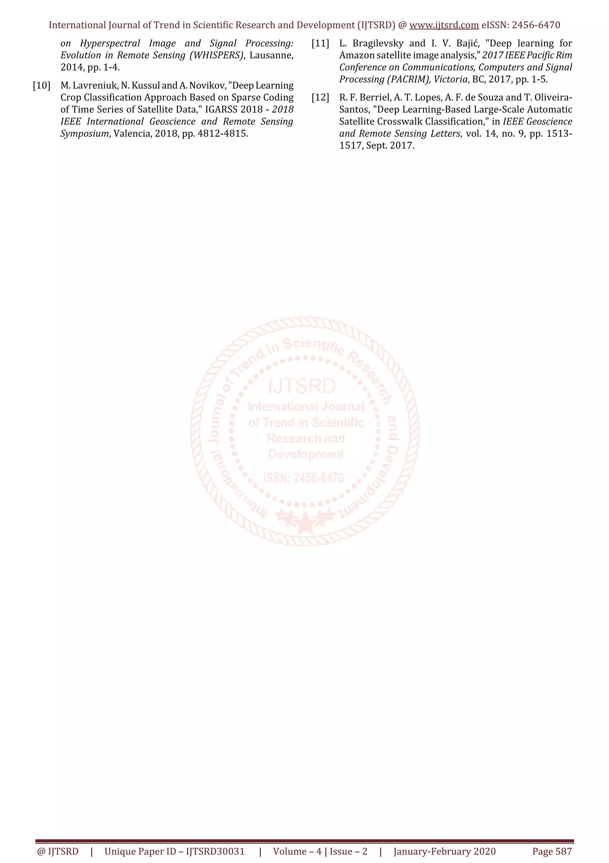 Satellite image classification with deep learning survey pdf
