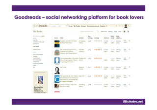 GoodreadsGoodreadsGoodreadsGoodreads –––– social networking platform for book loverssocial networking platform for book lo...