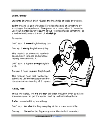 99 ways to improve your english | PDF