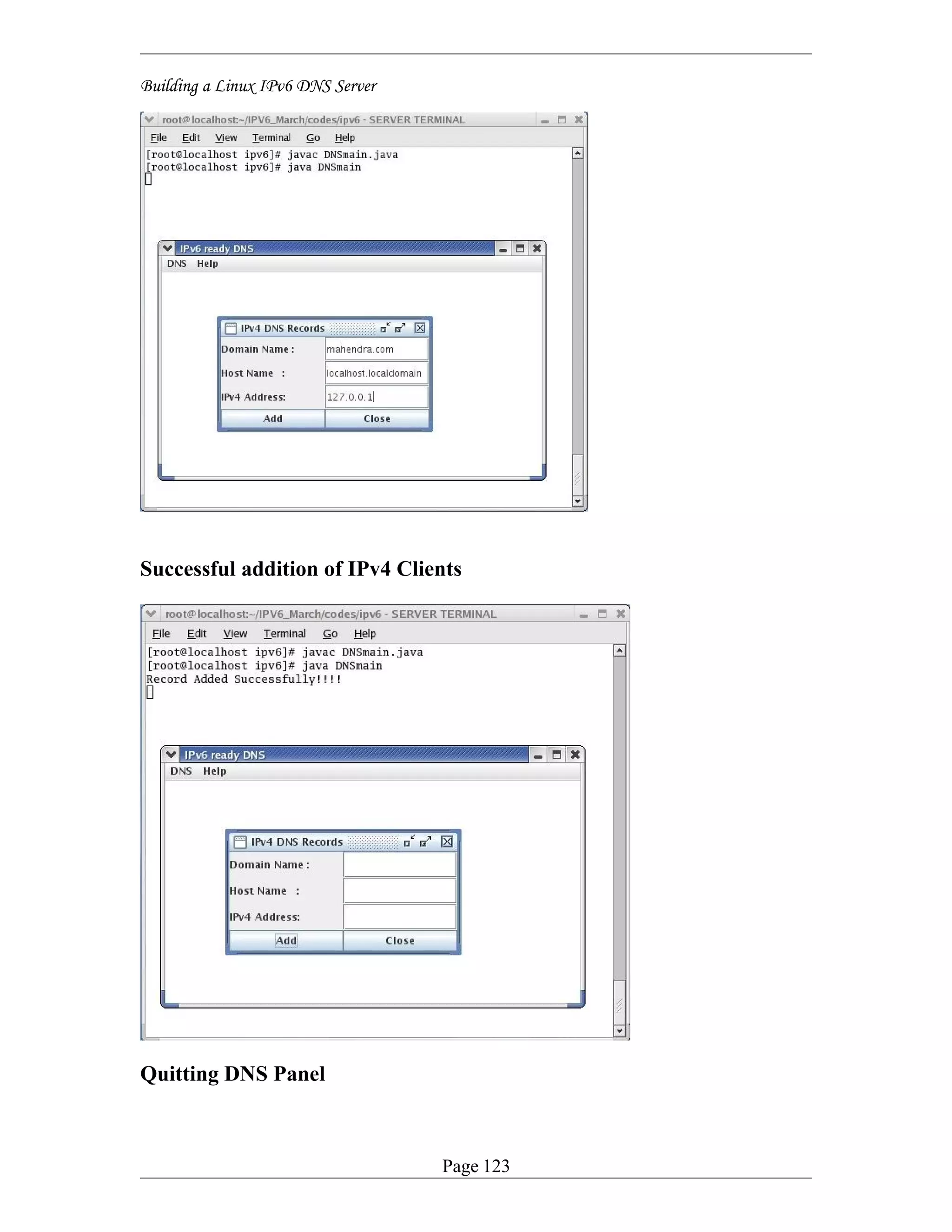 Screen Shots of Building IPv6 DNS Server (Screen shots)
