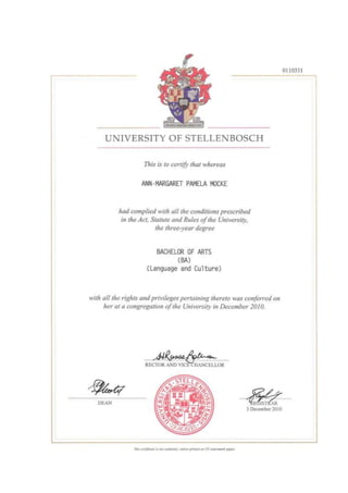 Degree scanned