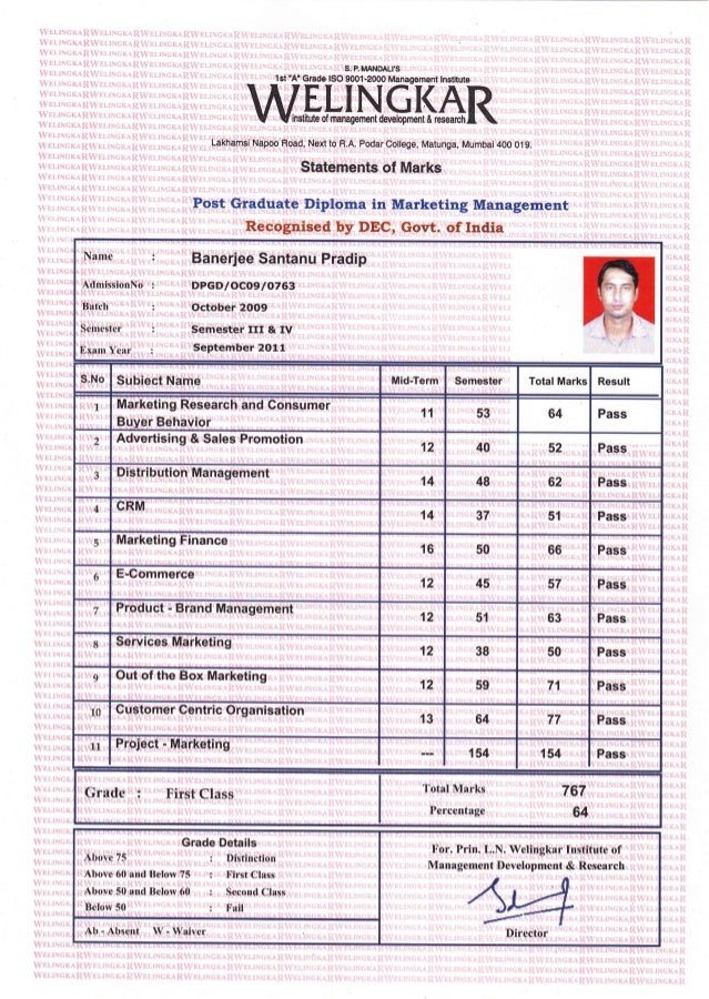 pgdbm certificate certificate of performance