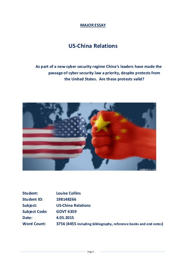 u.s. china relations essay