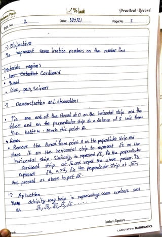 ~
~ ~%J..ii ';Prorrlca/ 'J?!rord
.,,,o - ----------~---------~----..::_,
,,,, t NO __ 2..... ..---- Date: .J/11/2.J.... --
-
-
~
Page No.........2...................
arks..................................
Teacher's Signature.............................. ........
LAC3!:;TATION MATHEMATICS
,.
N
I
 