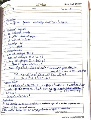 u ld%w W ractlca( (~cord
.'
..~................... Dale: ......................... Page No......~.....................)
~---------~-----
'P
-)
'2S /o :: 2 S +'{- ZD=f
0 1
·-
i) ,,,,.~ ;du,!-:f,,, (4() btz_, / ~ for S.~r'p/yf.j//,ic}r,,i{,n o a~.,.,<,, e/(f't:AIO.r S
Remarks.................................. Teacher's Signature...............................................
L,M3 ST.6.TlaN MATHEMATICS
I
.I
 