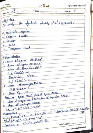 ►
~ s _/ % l.adl S(lracticaf ~cora
tlOrt,o~t, ,o•~
••-------:---:-------------------..,
_,,.. _; .. . ~
• .• · Date: ...
...'!'."
..
......... ... ...J...... •·1 PagA No .........
....._......:........... - "T . .....................
1eacher'sSignature.....................
MATHEMATICS
LAC3 !3TATION .
Remarks..................................
 