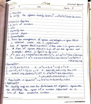 ..~ ·
. .. ~
EXP'· No .... ······•··········· Date: ..............................
9-)rQct lcQf ~cord
Page No. .....?.......................)
- 0
Teacher's Signature...............................................
L .6.C3 S T.6.T ION MATHEMATICS
 