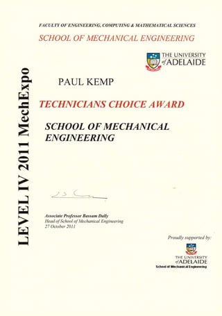 Technicians Choice Award 2011 - Paul Kemp