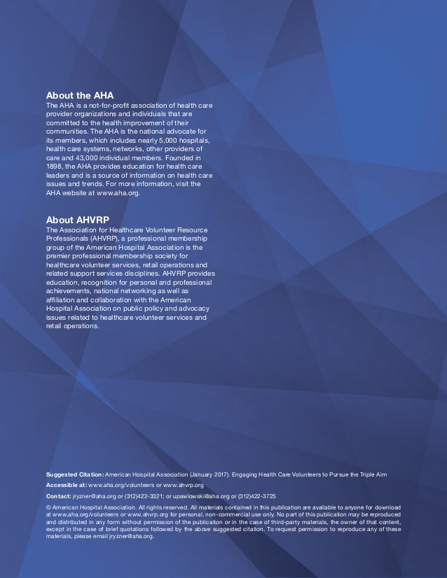 Engaging Health Care Volunteers To Pursue The Triple Aim V2