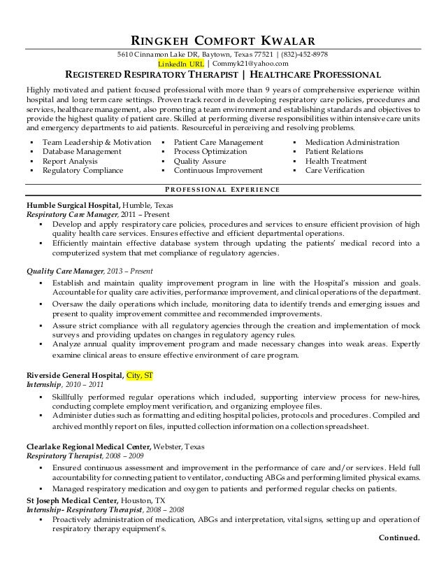 health care professional resumes