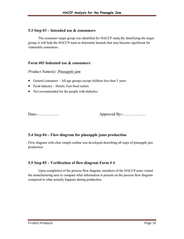 HACCP Manual for jam industry PDF