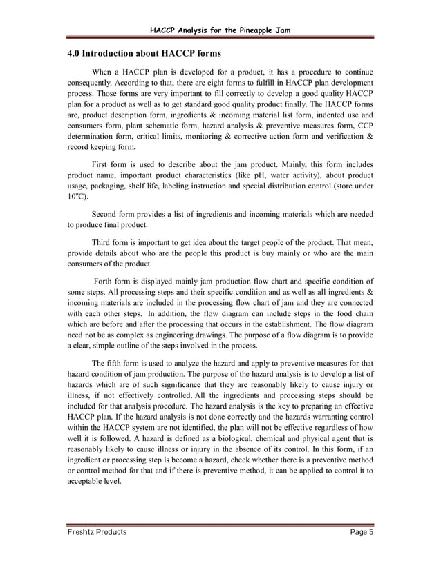 HACCP Manual for jam industry PDF