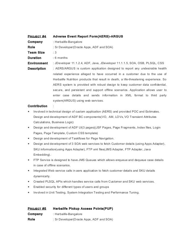 Custom developer form oracle report resume